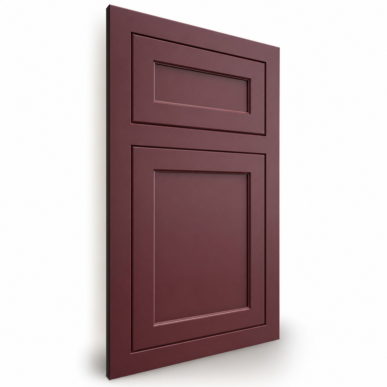 Malibu Inset Shaker inset face frame cabinet door in Umber Wine