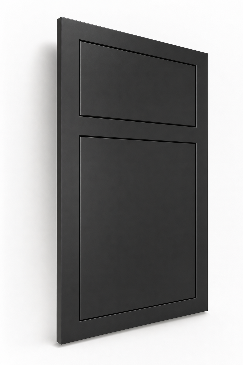 Metropolitan Inset Slab inset face frame cabinet door in Black Magic